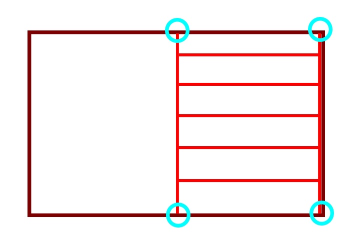 窓枠の棚の作り方図